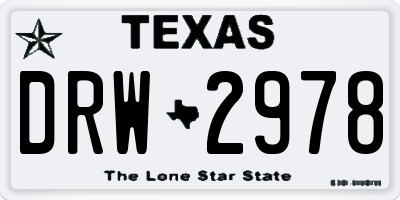 TX license plate DRW2978