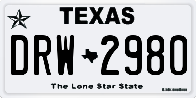 TX license plate DRW2980