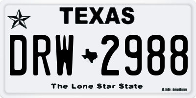 TX license plate DRW2988