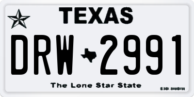 TX license plate DRW2991