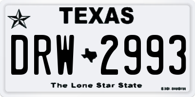 TX license plate DRW2993
