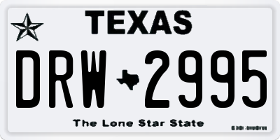 TX license plate DRW2995