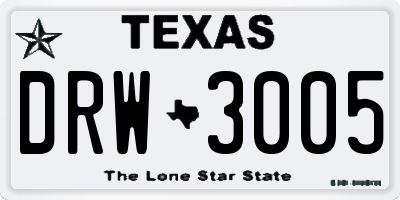 TX license plate DRW3005