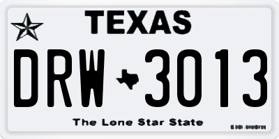TX license plate DRW3013