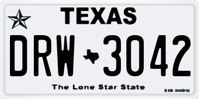 TX license plate DRW3042