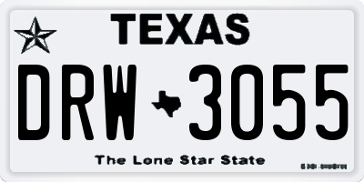 TX license plate DRW3055