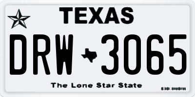 TX license plate DRW3065