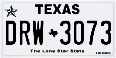 TX license plate DRW3073