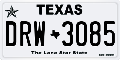 TX license plate DRW3085