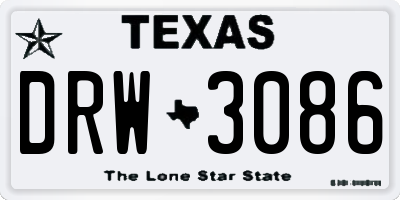 TX license plate DRW3086