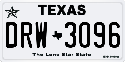 TX license plate DRW3096