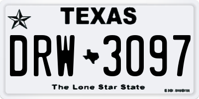 TX license plate DRW3097
