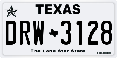 TX license plate DRW3128