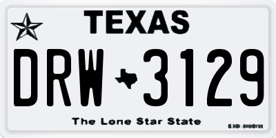TX license plate DRW3129