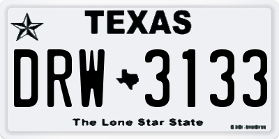 TX license plate DRW3133
