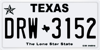 TX license plate DRW3152