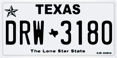 TX license plate DRW3180