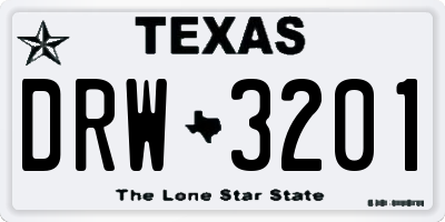 TX license plate DRW3201