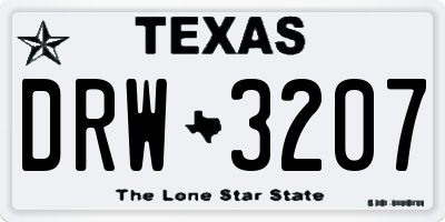 TX license plate DRW3207