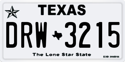 TX license plate DRW3215