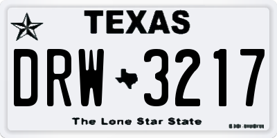 TX license plate DRW3217