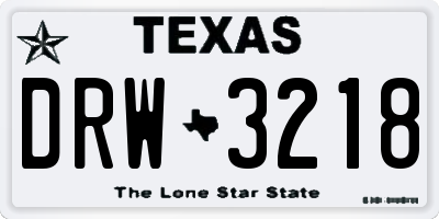 TX license plate DRW3218