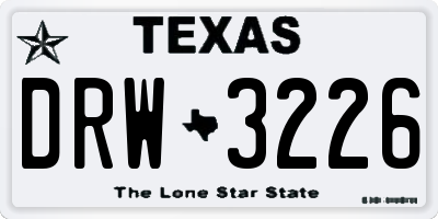 TX license plate DRW3226