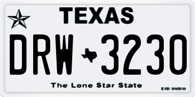 TX license plate DRW3230