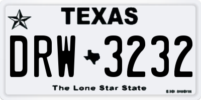 TX license plate DRW3232