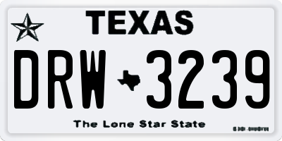 TX license plate DRW3239
