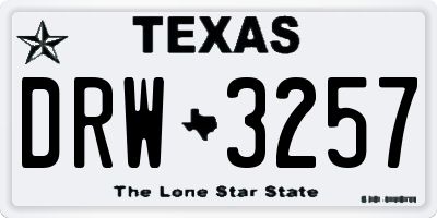 TX license plate DRW3257