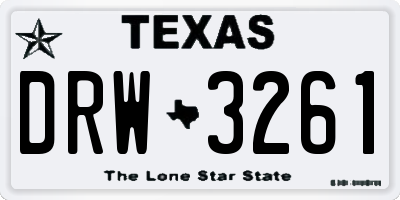 TX license plate DRW3261