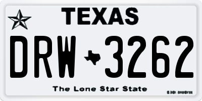 TX license plate DRW3262