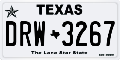 TX license plate DRW3267