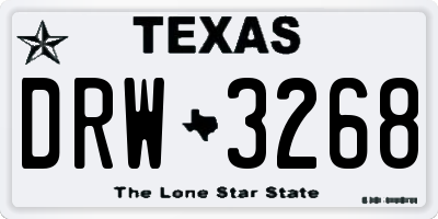 TX license plate DRW3268