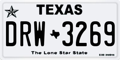 TX license plate DRW3269