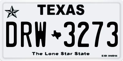 TX license plate DRW3273