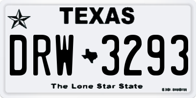 TX license plate DRW3293