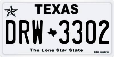 TX license plate DRW3302