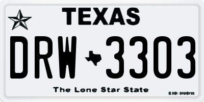 TX license plate DRW3303