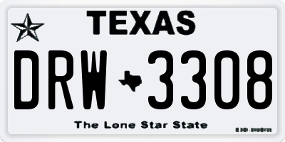 TX license plate DRW3308