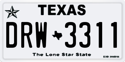 TX license plate DRW3311