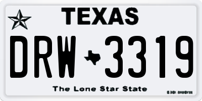 TX license plate DRW3319