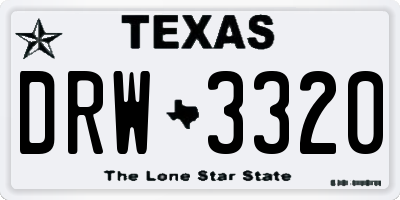 TX license plate DRW3320