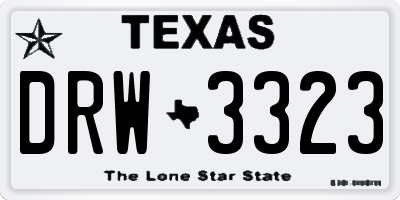 TX license plate DRW3323