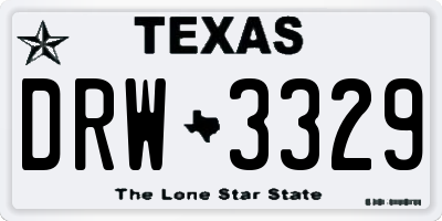 TX license plate DRW3329