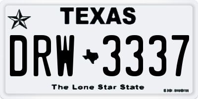 TX license plate DRW3337