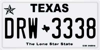 TX license plate DRW3338