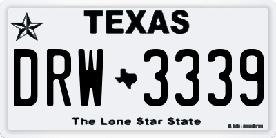 TX license plate DRW3339