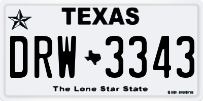 TX license plate DRW3343